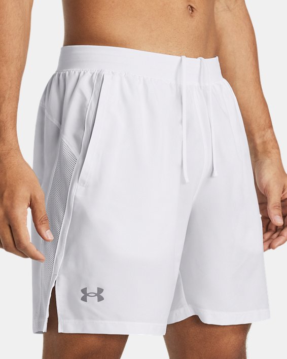 Men's UA Launch 7" Shorts, White, pdpMainDesktop image number 3